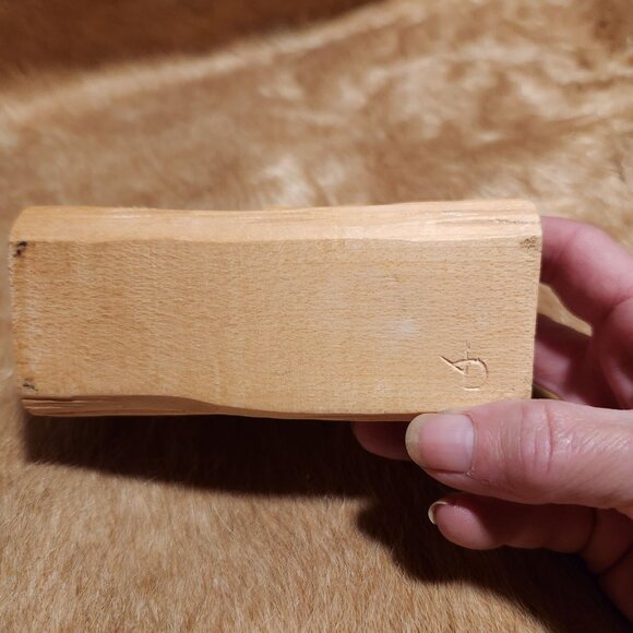 Hand-Carved Wooden Bear On Log Figurine Signed Rustic Whimsy Cottage Cabin - Picture 2 of 7